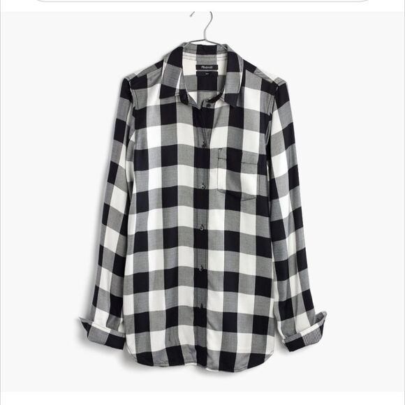 Madewell Shirt XS Slim Ex-Boyfriend Top Buffalo Check - Picture 7 of 8